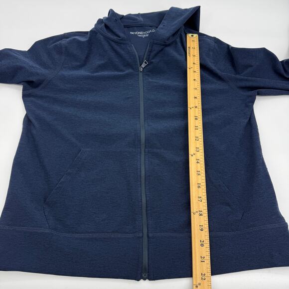 BEYOND YOGA Mens FreeFit Full Zip Hoodie Size M Blue Sweatshirt Soft Stretch - Picture 7 of 7